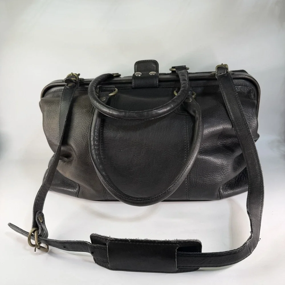Vintage Orvis Leather Duffle Bag Weekender Crossbody Doctor Travel Carry On RARE